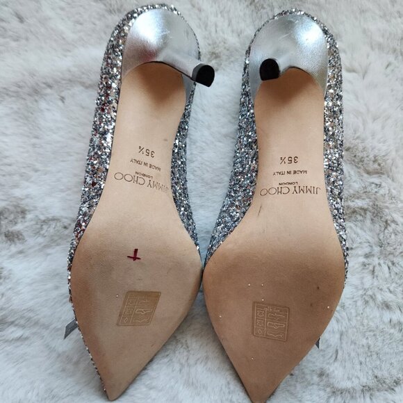 JIMMY CHOO ROMY 85 Pumps Bow Glitter - Picture 11 of 12